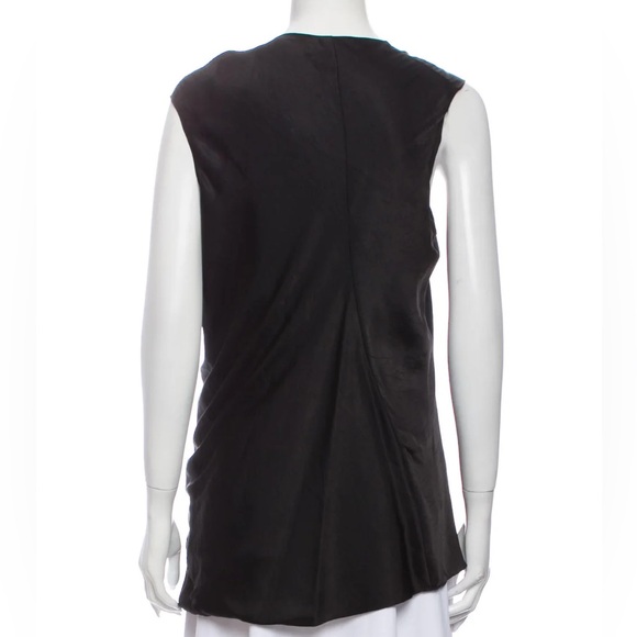 Helmut Lang Asymmetrical Sleeveless Black Silky Top - Picture 3 of 3